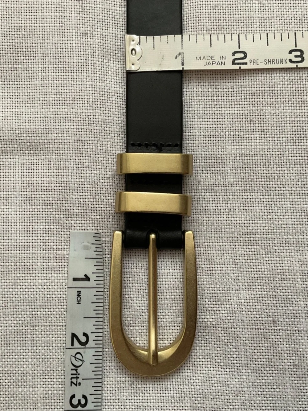 J.Crew Black Italian Leather Adjustable  Belt Size M